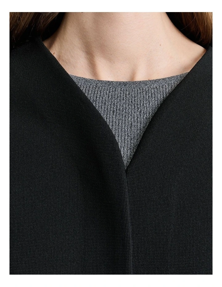 Milano Curved Front Jacket In Black image 3