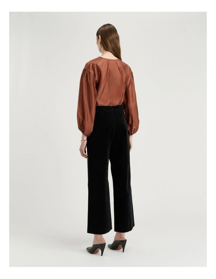 Light Lyocell Blend Blouson Sleeve Top image 2