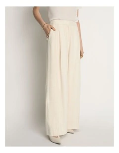 Embroidered Stripe Wide Leg Pant