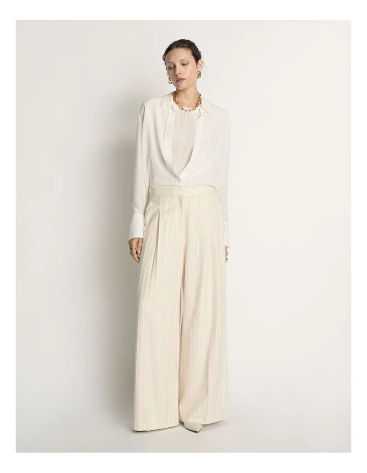 Embroidered Stripe Wide Leg Pant image 4