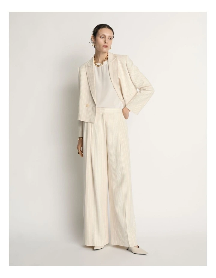 Embroidered Stripe Wide Leg Pant image 5