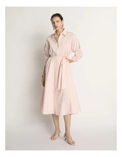 Cotton Tie Belt Shirtdress