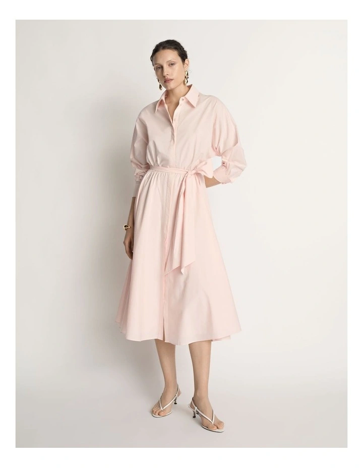 Cotton Tie Belt Shirtdress image 1