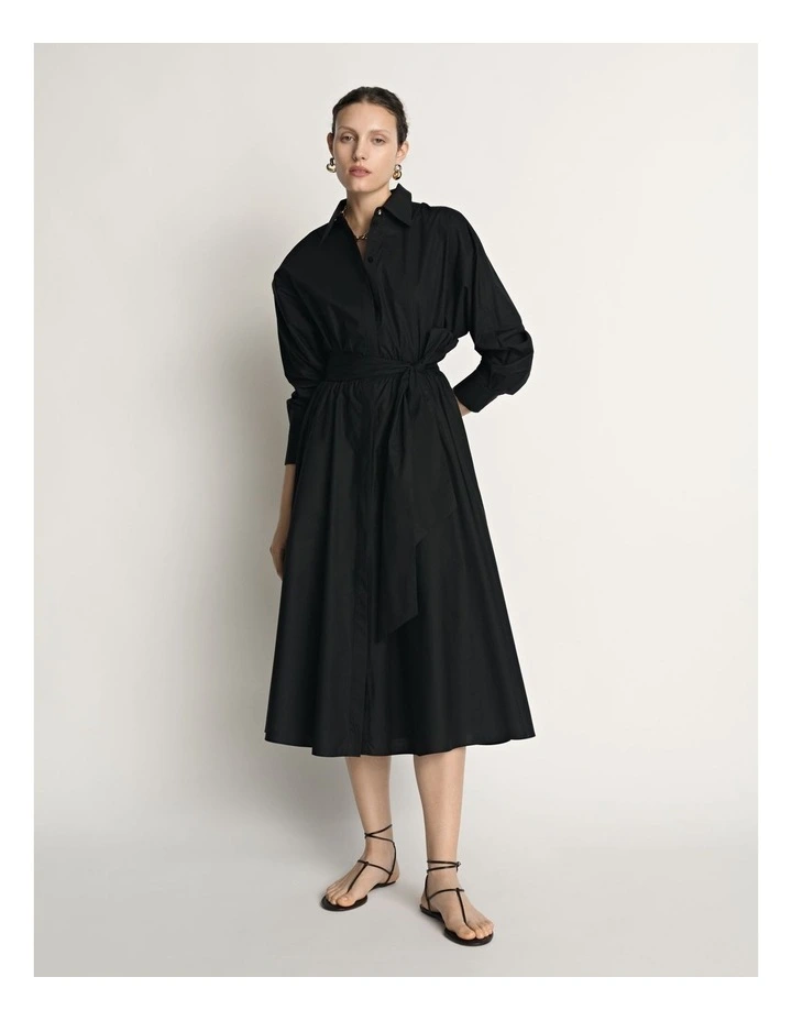 Cotton Tie Belt Shirtdress image 1