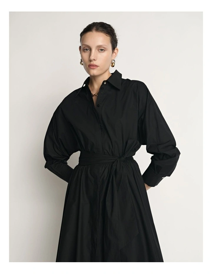 Cotton Tie Belt Shirtdress image 3