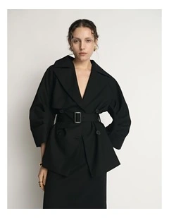 Cocoon Sleeve Cropped Trench