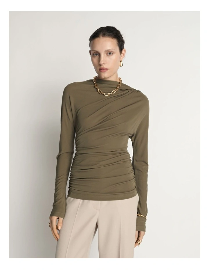 Asymmetric Draped Neck Top image 1