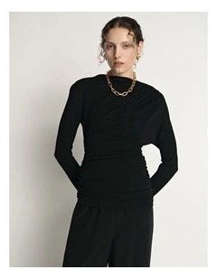 Asymmetric Draped Neck Top