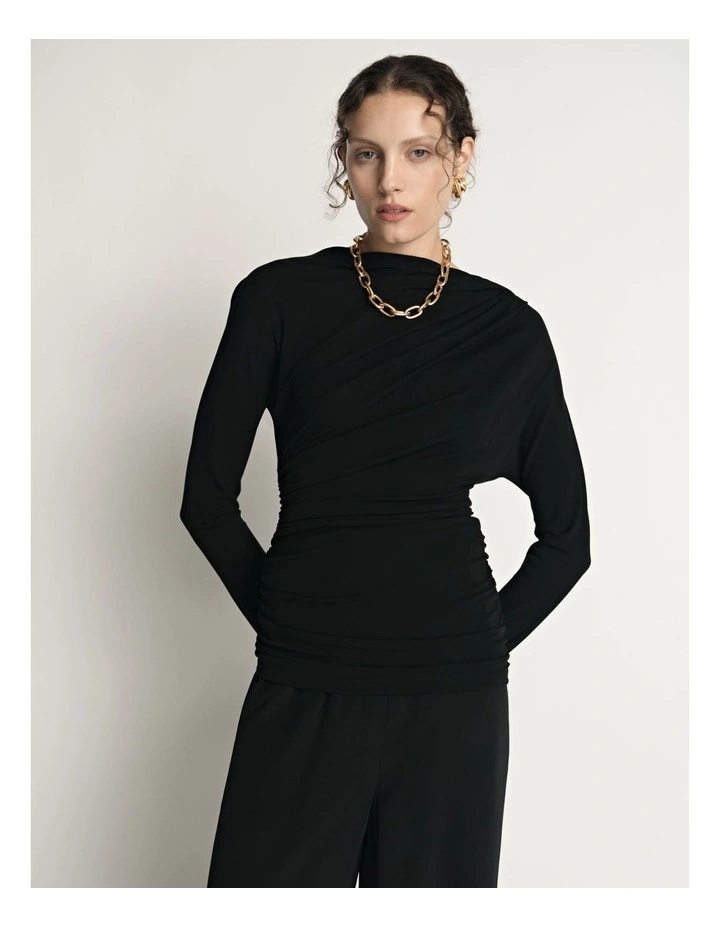 Asymmetric Draped Neck Top image 1