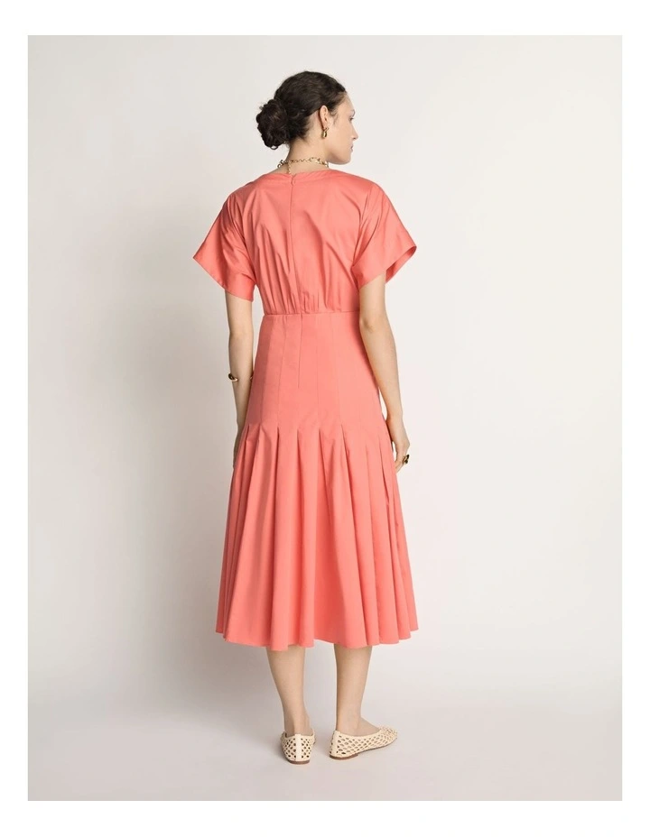 Stretch Cotton Pleat Midi Dress image 2