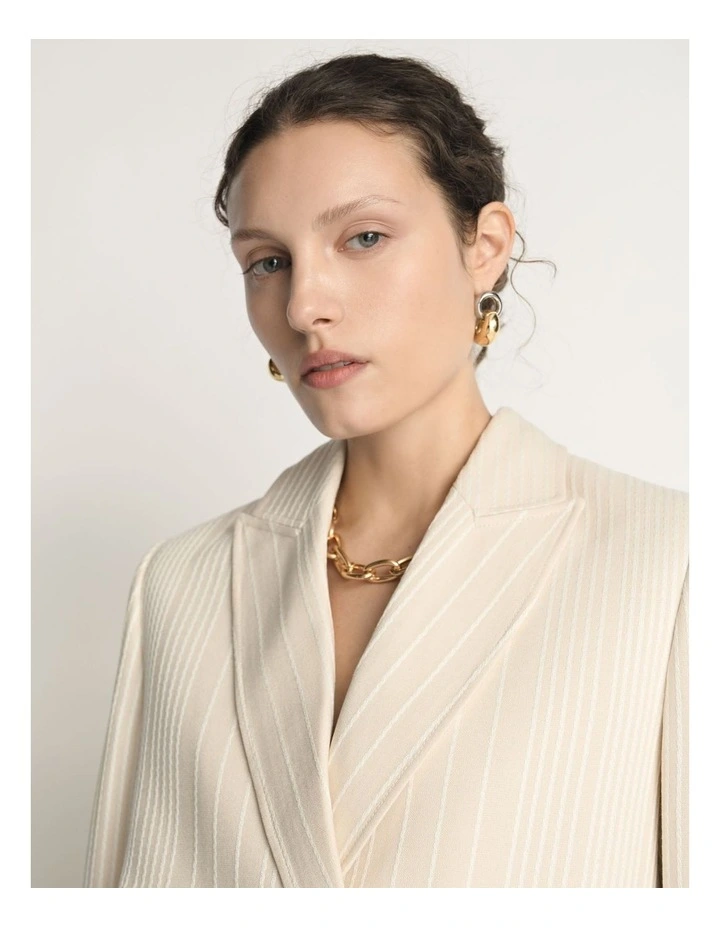 Embroidered Stripe Cropped Blazer image 3