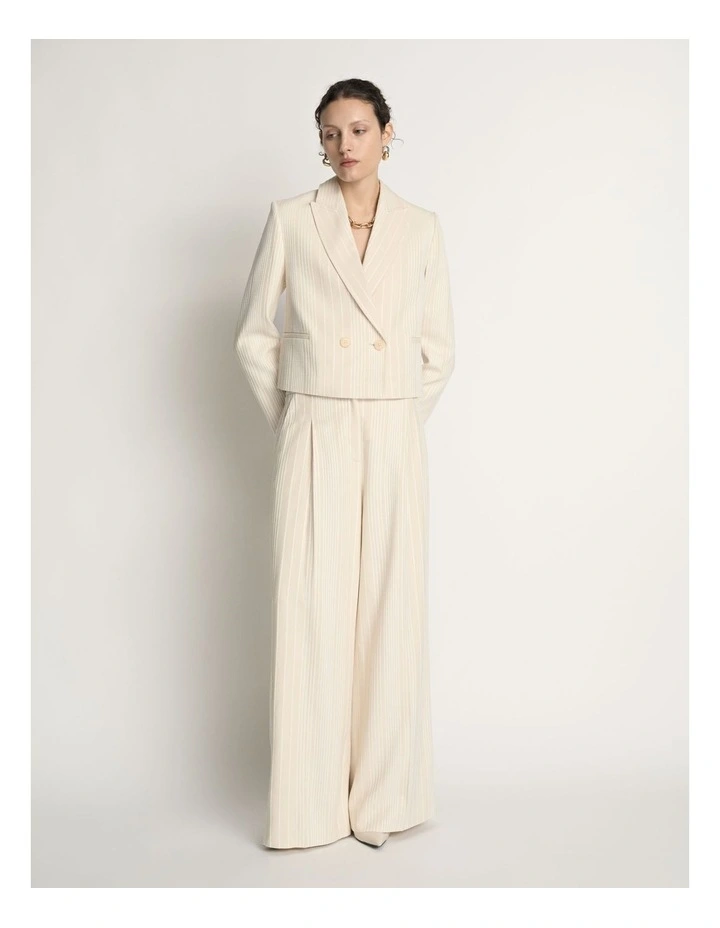 Embroidered Stripe Cropped Blazer image 6