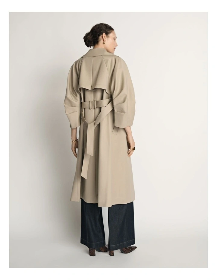 Wool Cocoon Sleeve Trench image 2
