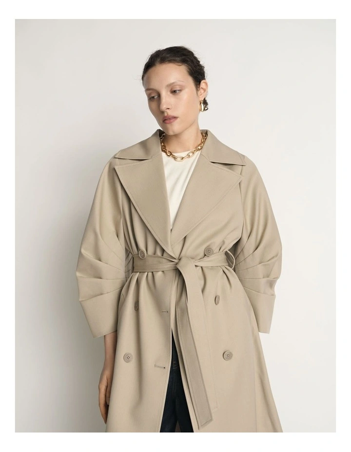 Wool Cocoon Sleeve Trench image 3