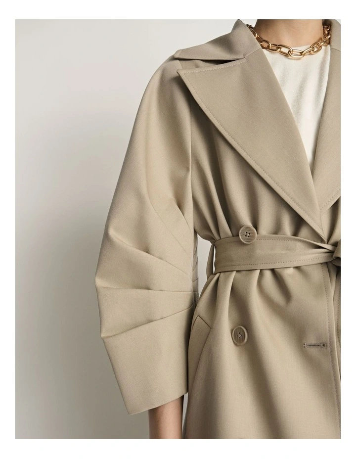 Wool Cocoon Sleeve Trench image 5