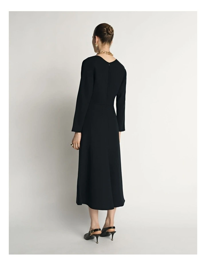 Double Weave V Neck Midi Dress image 2