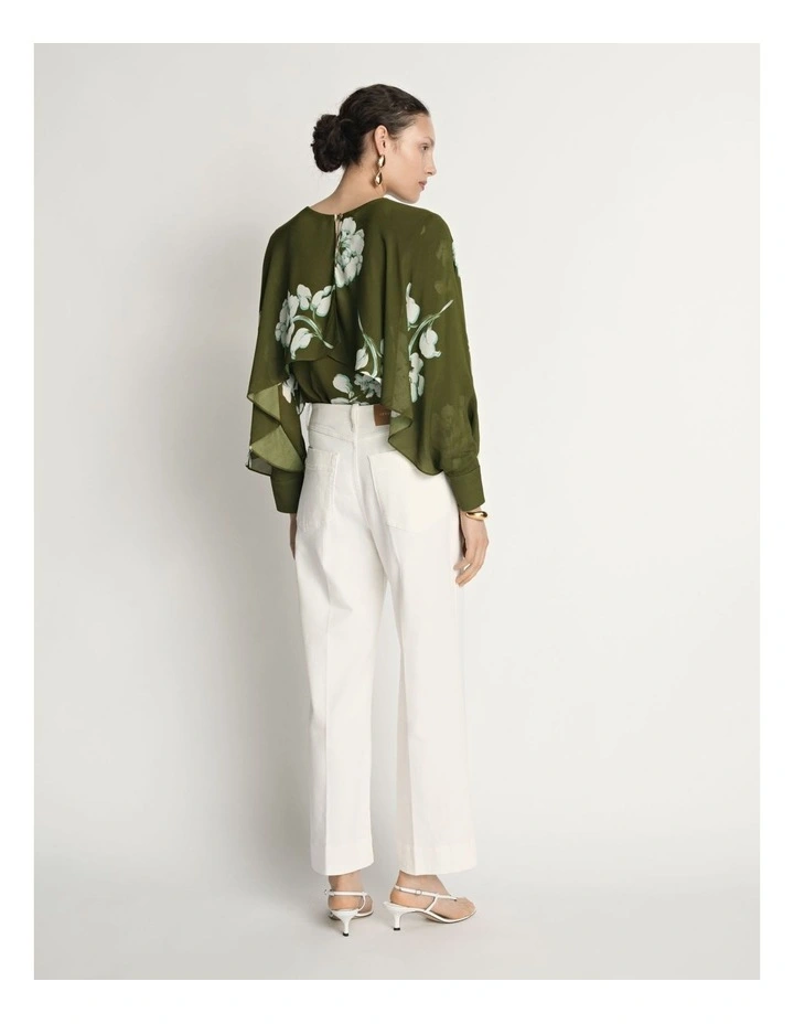 Stamp Floral Georgette Blouse image 2