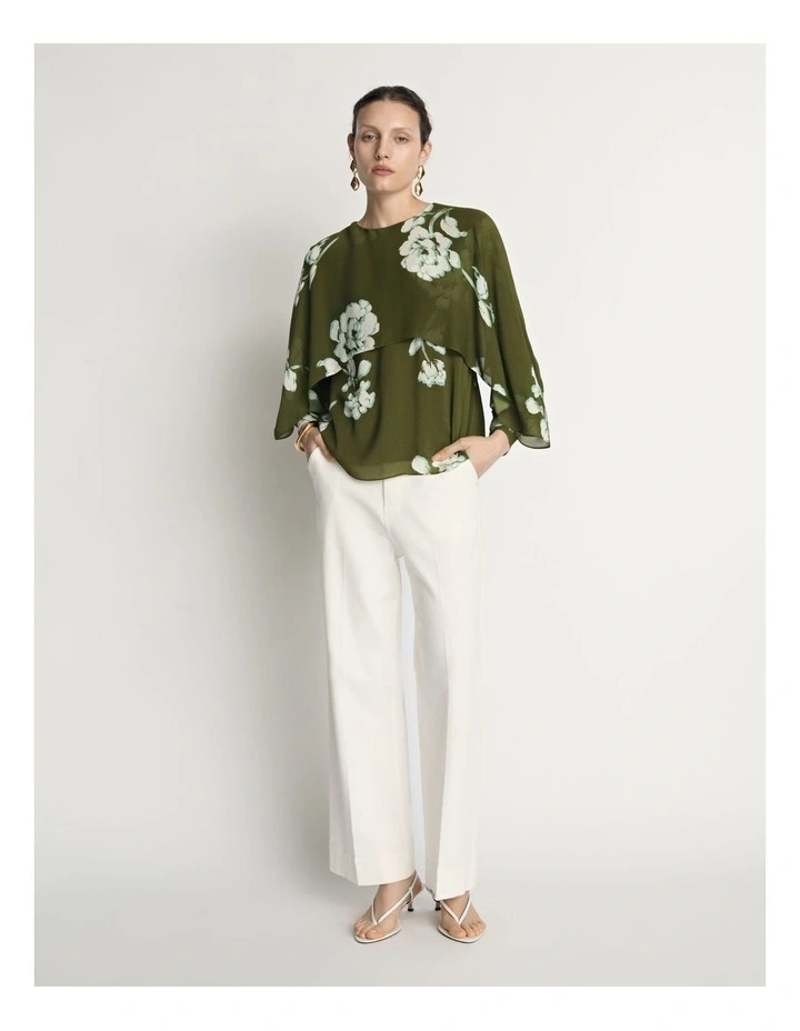 Stamp Floral Georgette Blouse image 3