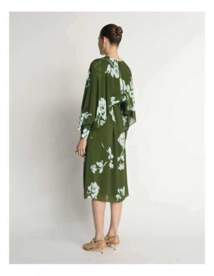 Stamp Floral Georgette Midi Dress image 2
