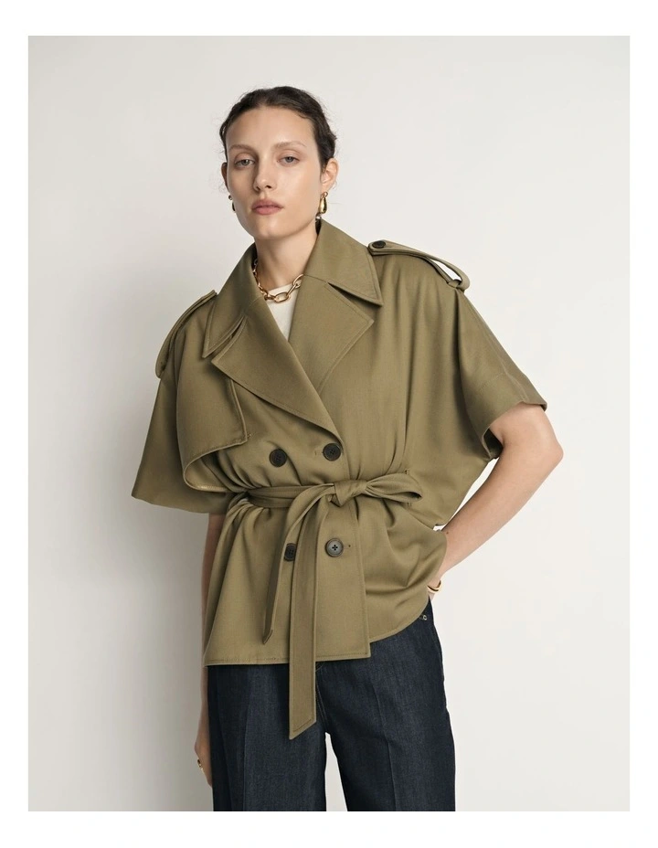 Wool Cropped Cape Trench image 1