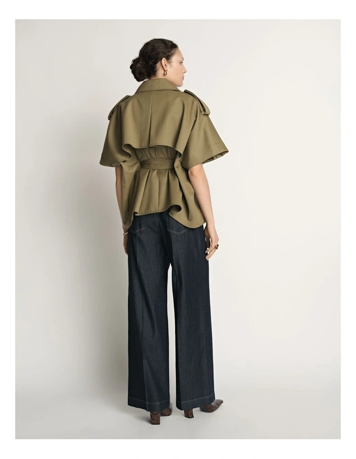 Wool Cropped Cape Trench image 2