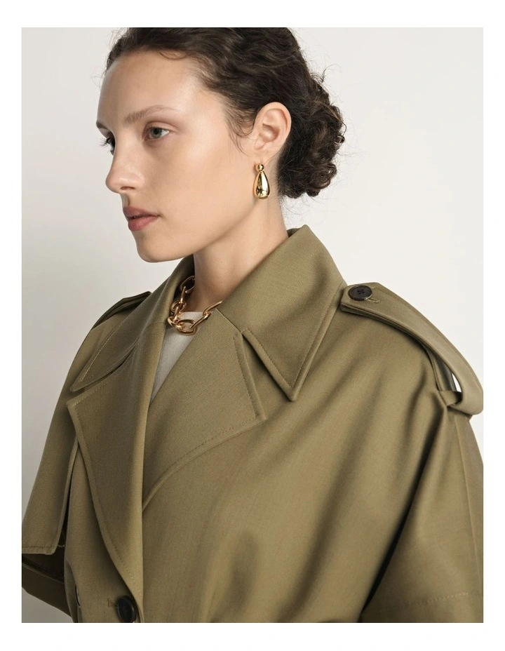 Wool Cropped Cape Trench image 3