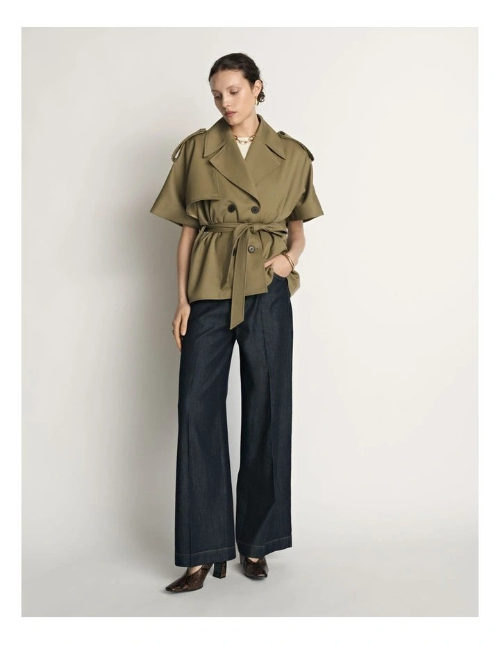 Wool Cropped Cape Trench image 4
