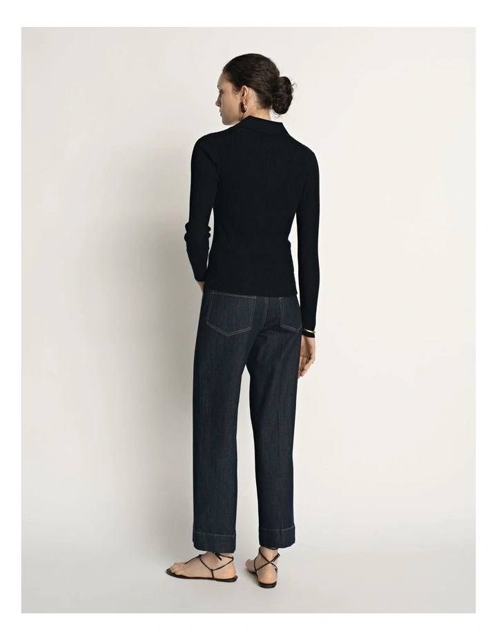 Cotton Silk Ribbed Polo image 2