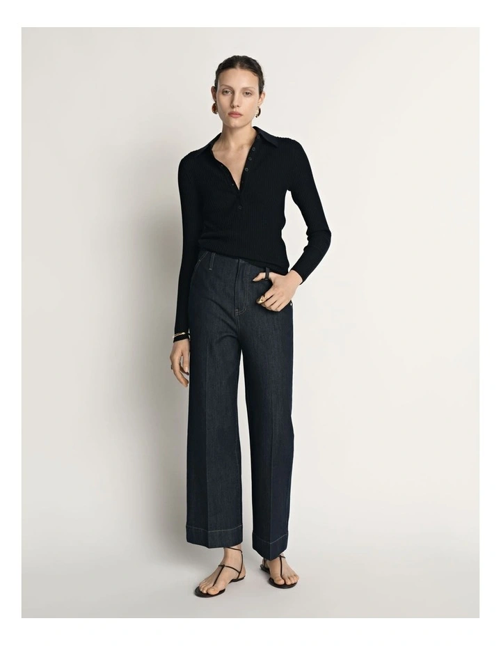 Cotton Silk Ribbed Polo image 4