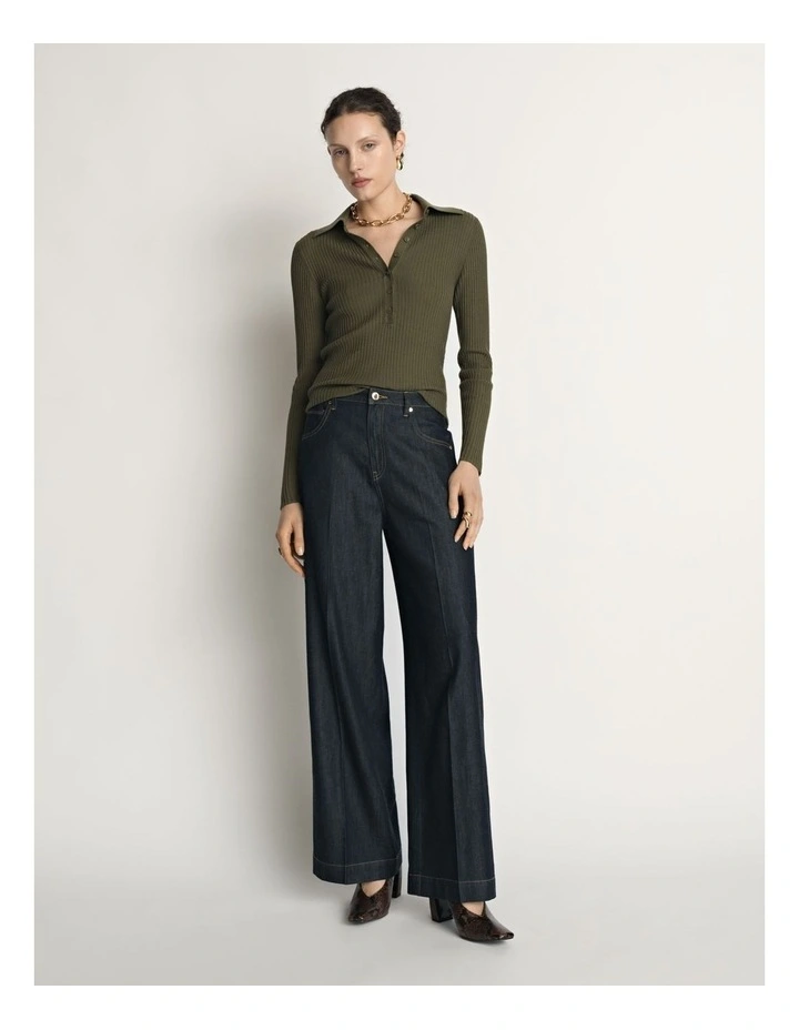 Cotton Silk Ribbed Polo image 4