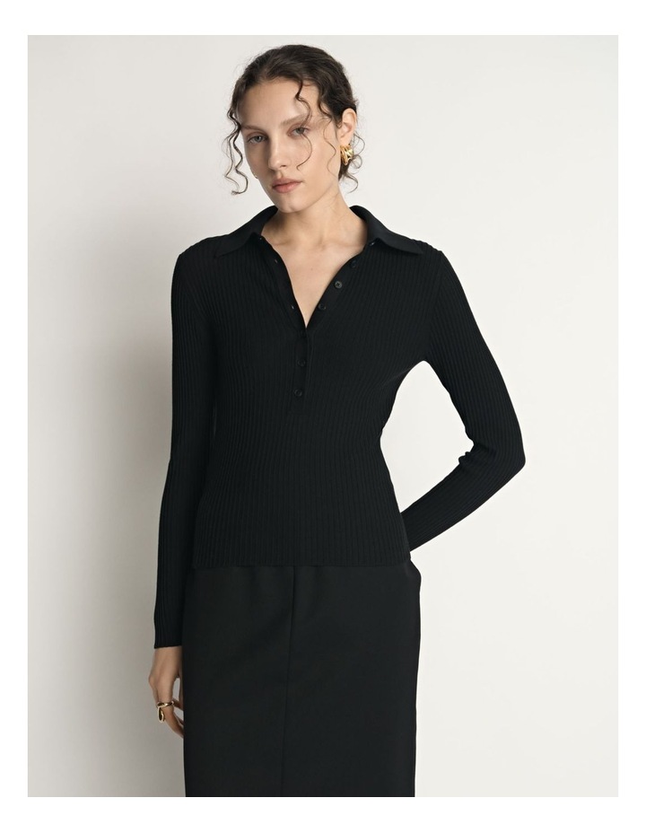 Cotton Silk Ribbed Polo