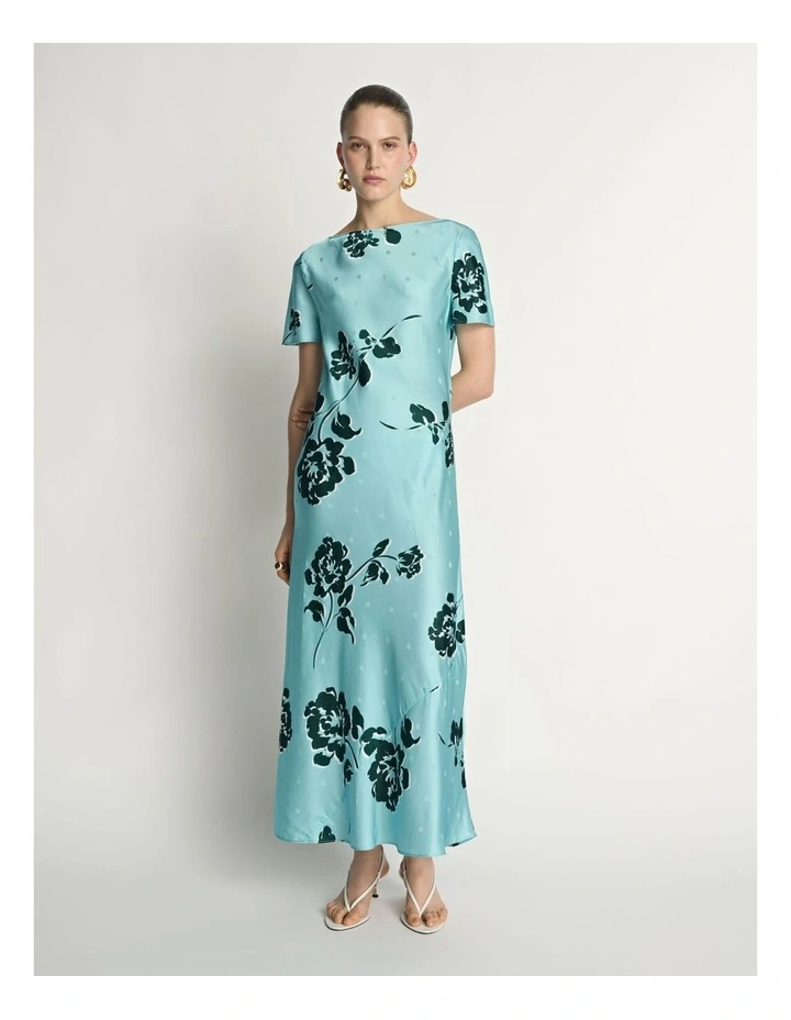 Stamp Floral Bias Dress image 1