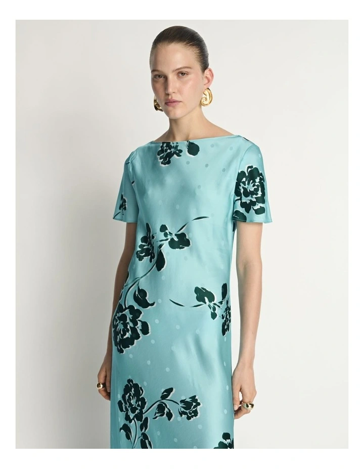 Stamp Floral Bias Dress image 3