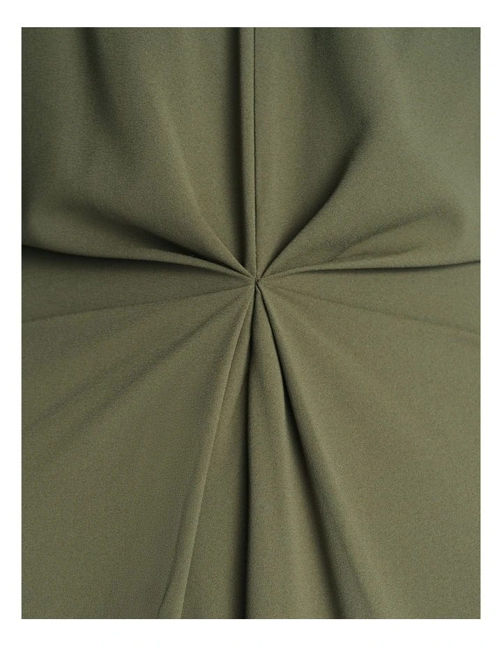 Crepe Tucked Waist Midi Dress image 4