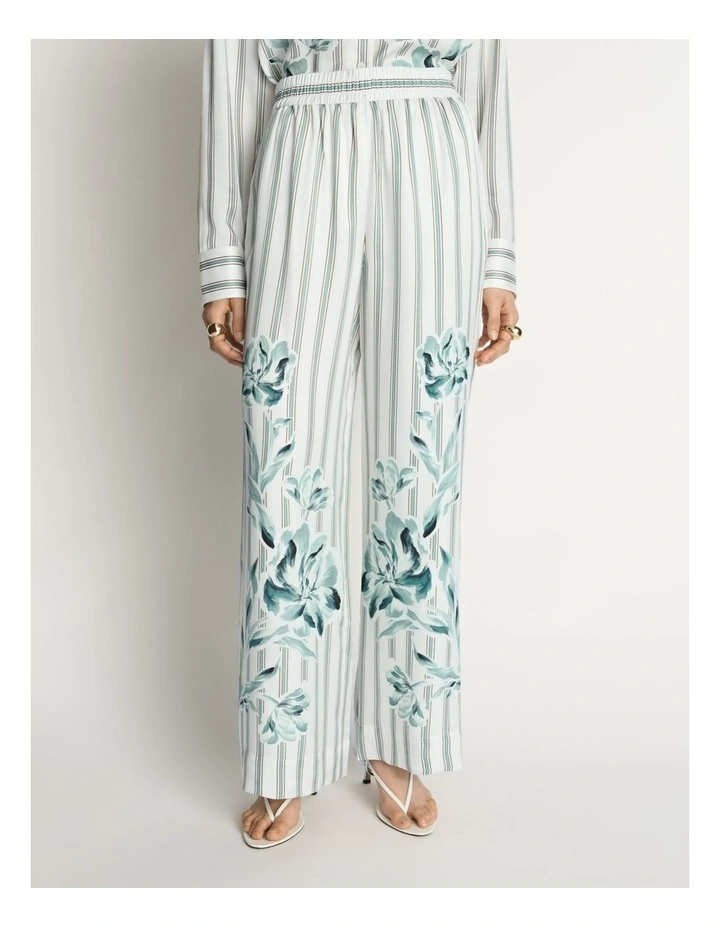Floral Pinstripe Wide Leg Pant image 1