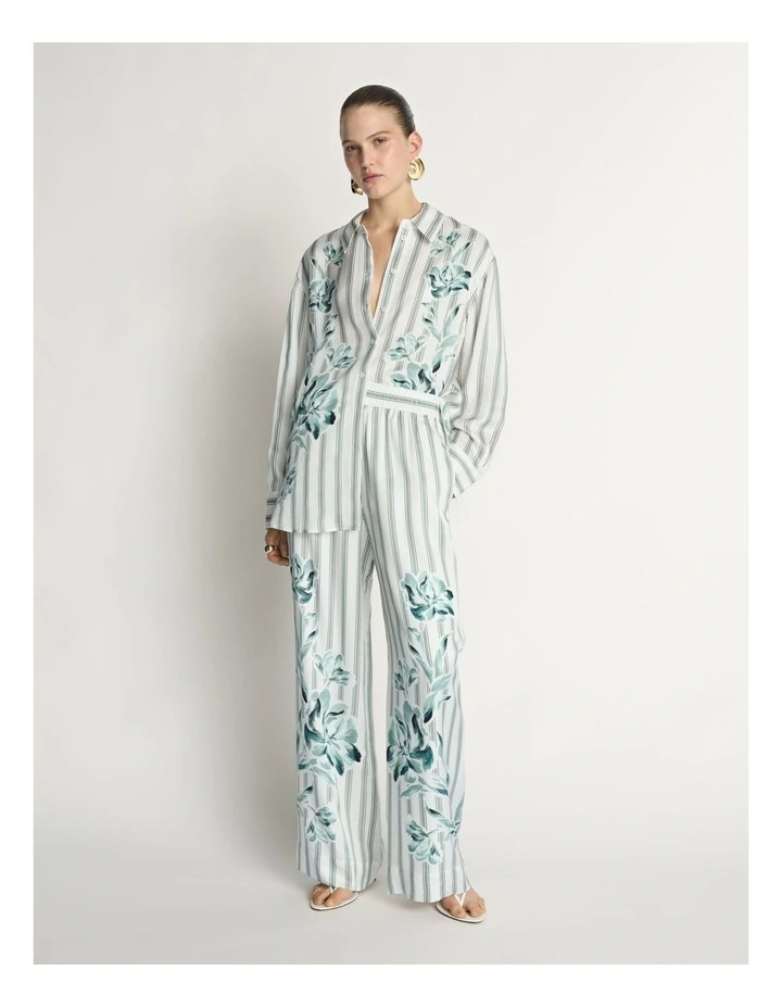 Floral Pinstripe Wide Leg Pant image 4