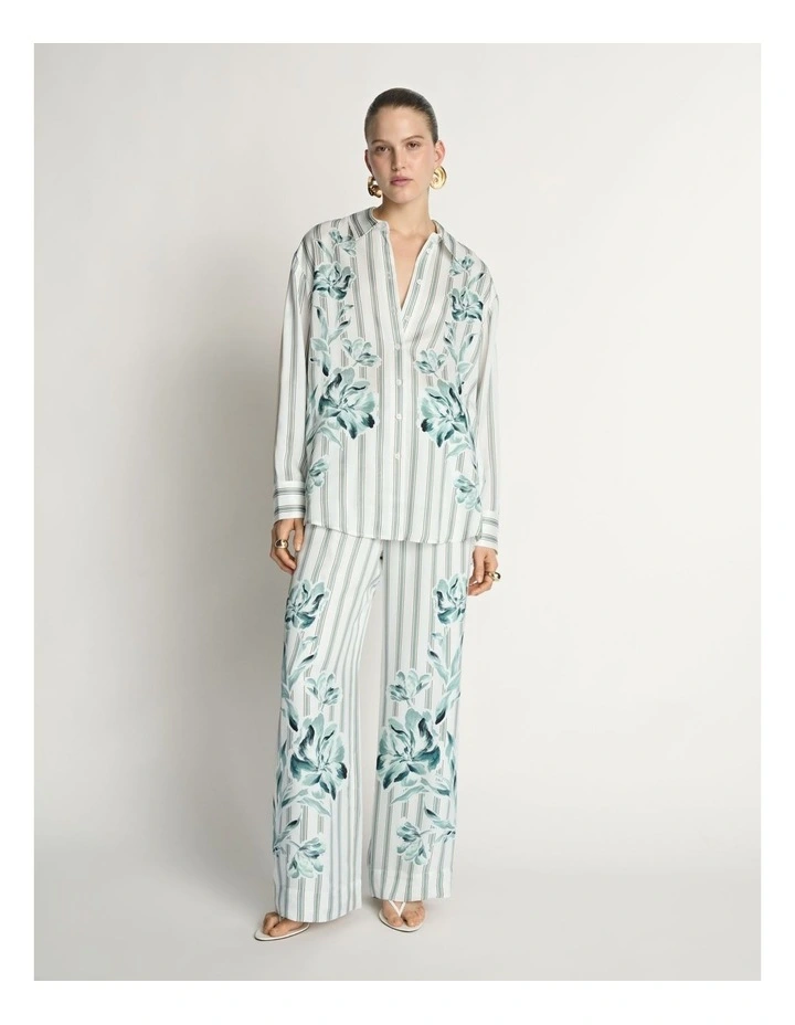 Floral Pinstripe Relaxed Shirt image 5