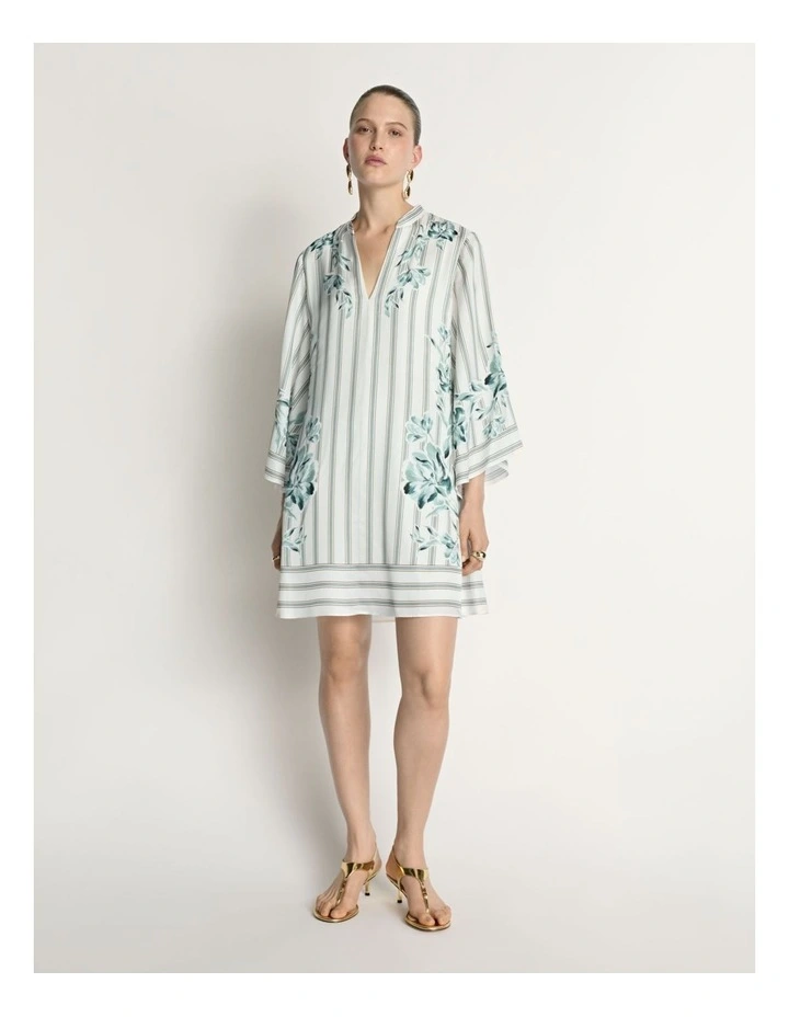 Floral Pinstripe Mini Dress image 1