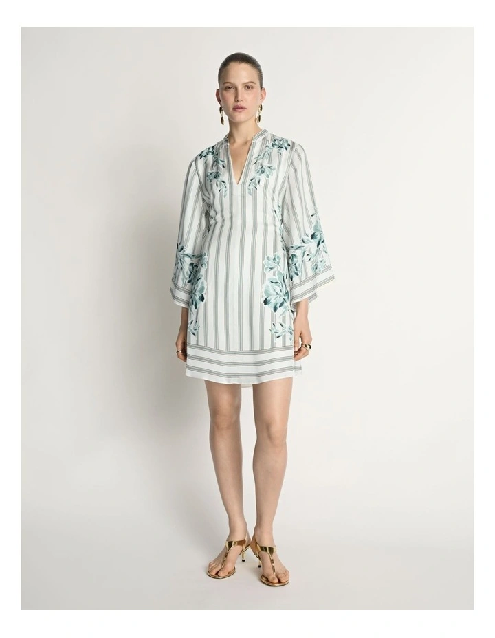 Floral Pinstripe Mini Dress image 3