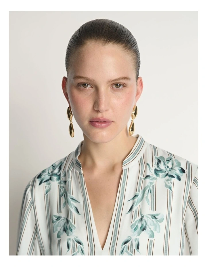 Floral Pinstripe Mini Dress image 6