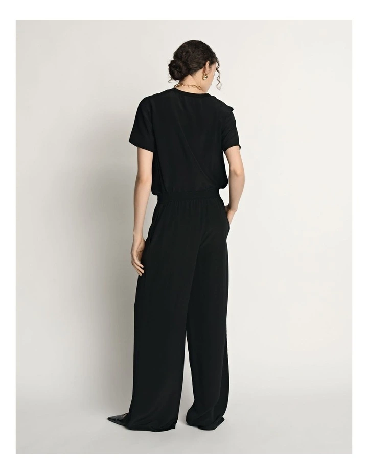 Silk Rib Waist Wide Leg Pant image 2