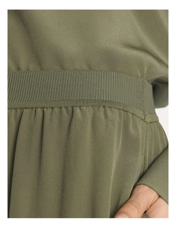 Silk Rib Waist Wide Leg Pant image 3