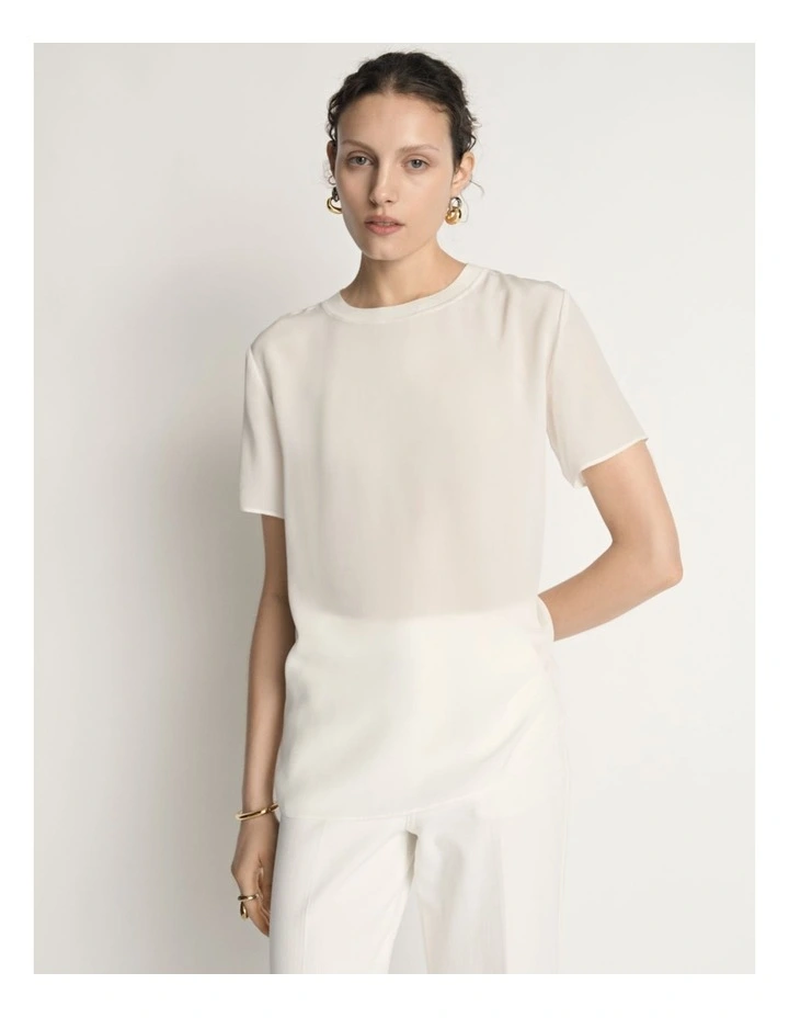 Silk Rib Neck Top image 1