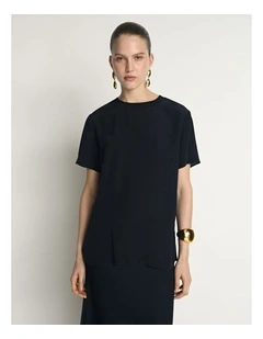 Silk Rib Neck Top