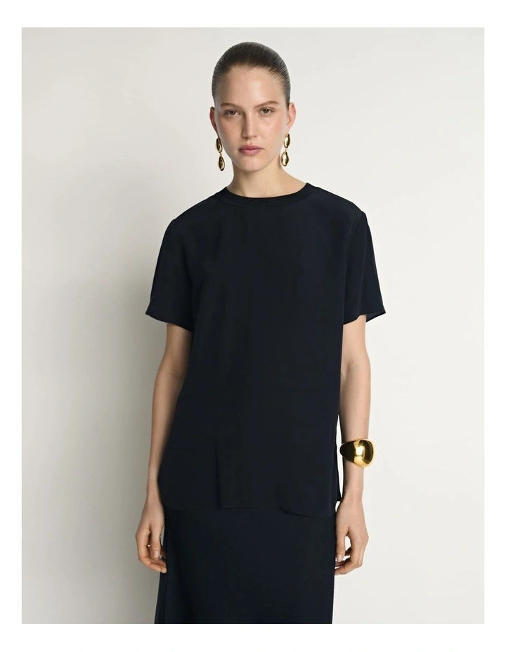 Silk Rib Neck Top image 1