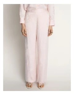 Floral Jacquard Straight Leg Pant