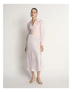 Floral Jacquard Wrap Dress