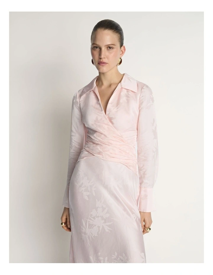 Floral Jacquard Wrap Dress image 3