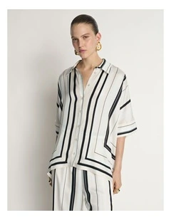 Twill Scarf Print Shirt