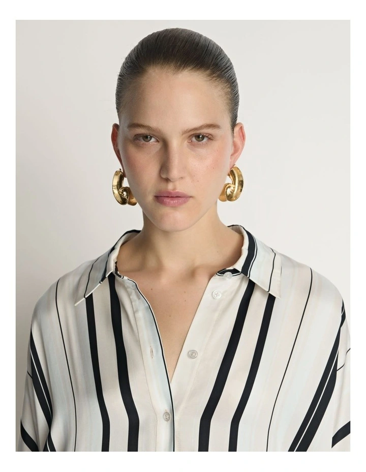 Twill Scarf Print Shirt image 3